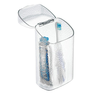 iDesign 53450 Rain Toothbrush Holder Dental Center for Toothpaste Electric Toothbrush Water Flosser Bathroom Countertop Organizer Clear Mimarta
