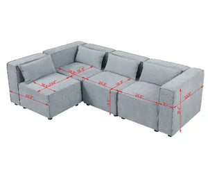 Modular Sofa BEIGE Chenille Fabric, Simple And Grand, The Seat And Back Is Very Soft. This Is Also A KNOCK DOWN Sofa Rieworkes