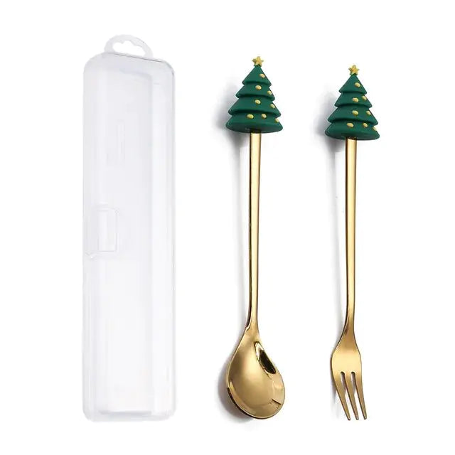 Christmas Cutlery Set: Festive Spoon and Fork Rieworkes