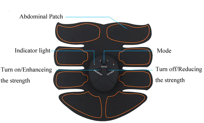 EMS Abdominal Muscle Toning Trainer ABS Stimulator Toner Fitness Binder Gym Belt Rieworkes