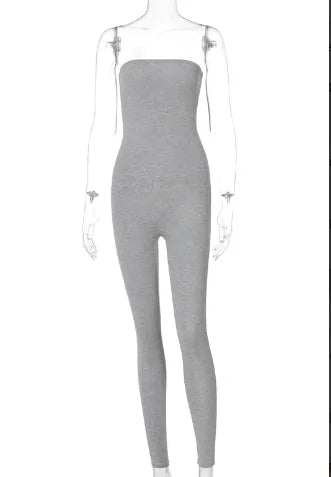 Women Strapless Bodycon Jumpsuit Rieworkes