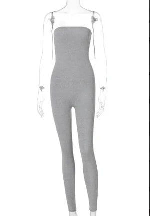 Women Strapless Bodycon Jumpsuit Rieworkes