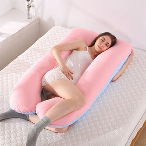 Sleeping Support Pillow For Pregnant Women Body PW12 100% Cotton Rabbit Print U Shape Maternity Pillows Pregnancy Side Sleepers Rieworkes