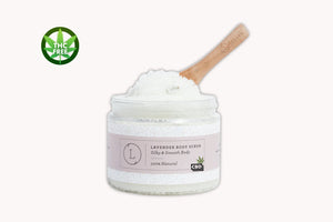 Lavender Body Scrub with CBD, Natural Body Salt Scrub (THC free) Rieworkes