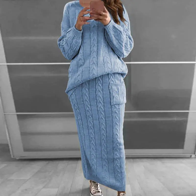 Autumn Winter Women's Fashion Sweater Dress Set Mimarta