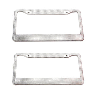 2PCS Bling License Plate Frame Glitter Crystal Sparkling Rhinestone Diamond Caps Rieworkes