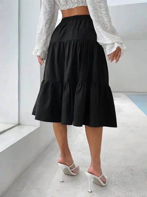 Olga Tiered Midi Skirt Rieworkes