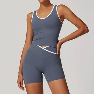 Cross High Top Sports Suit Female Fitness Yoga Wear Rieworkes