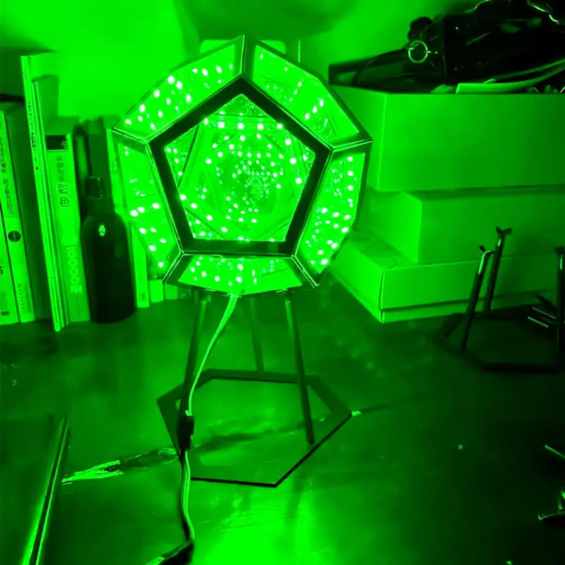 3D Cube Light Creative Cool Infinite Dodecahedron Nightlight Colorful Art Light USB Nightlight Girls Birthday Christmas Gift Rieworkes