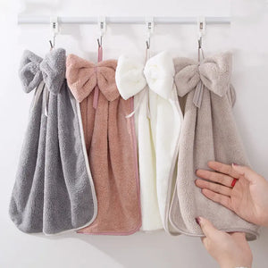 Microfiber Soft Quick Dry Cleaning Bowknot Hand Towels Rieworkes