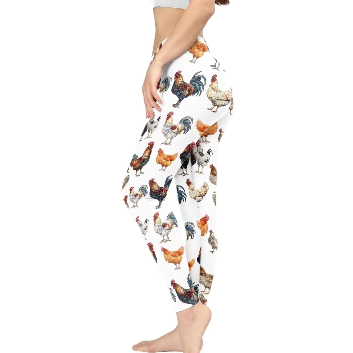 Wideasale Funny Rooster Leggings Yoga Pants for Women Soft Butt Lifting Leggings Full-Length Tights for Athletic Sport Gym Mimarta