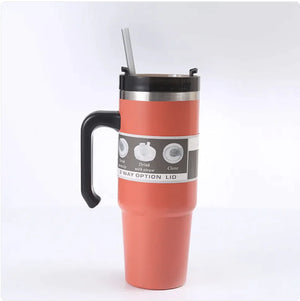 Handled Car Cup with Straw Rieworkes