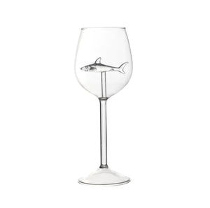 Shark Inside Red Wine Glass Rieworkes