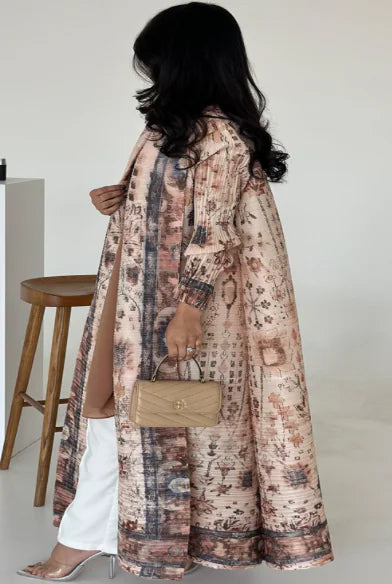 Pleated Print Plus Robe Mimarta