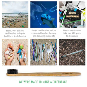 Bamboo Toothbrush Set 4-Pack - Bamboo Toothbrushes with Soft Bristles for Adults - Eco-Friendly, Biodegradable, Natural Wooden Toothbrushes Rieworkes