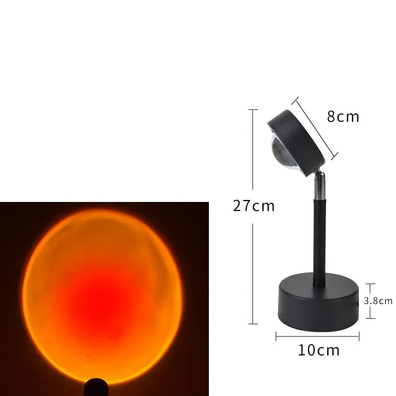 USB Rainbow Sunset Projector LED Night Light: Home Decor Lamp Rieworkes