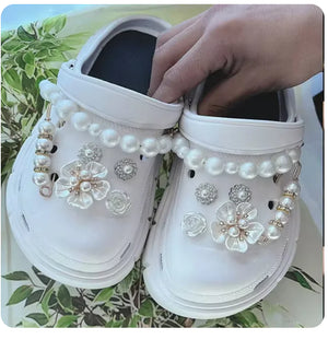 Pearl Chain Shoe Charms for Crocs and Sandals - Elegant DIY Decorations for Women Rieworkes