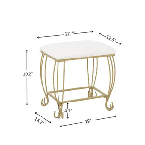 Vanity Table Set With Mirror & Stool,White Makeup Dressing Desk With Drawers For Girls,Women,Bedroom,Gift Rieworkes