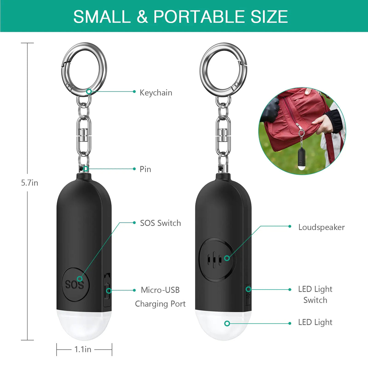 Women's Self Defense Emergency Alarm Keychain Rieworkes
