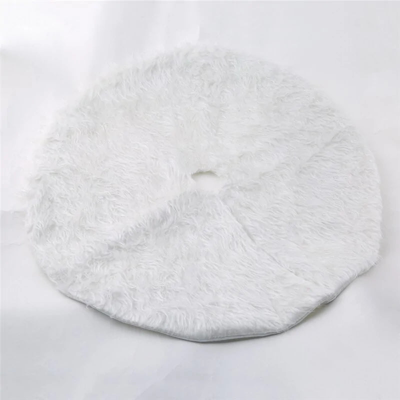 Creative White Plush Christmas Tree Skirts Rieworkes