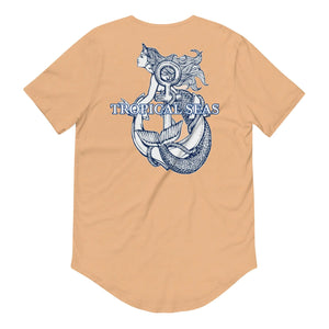 Men's Curved Hem Ancient Mermaid Anchor T-Shirt Rieworkes