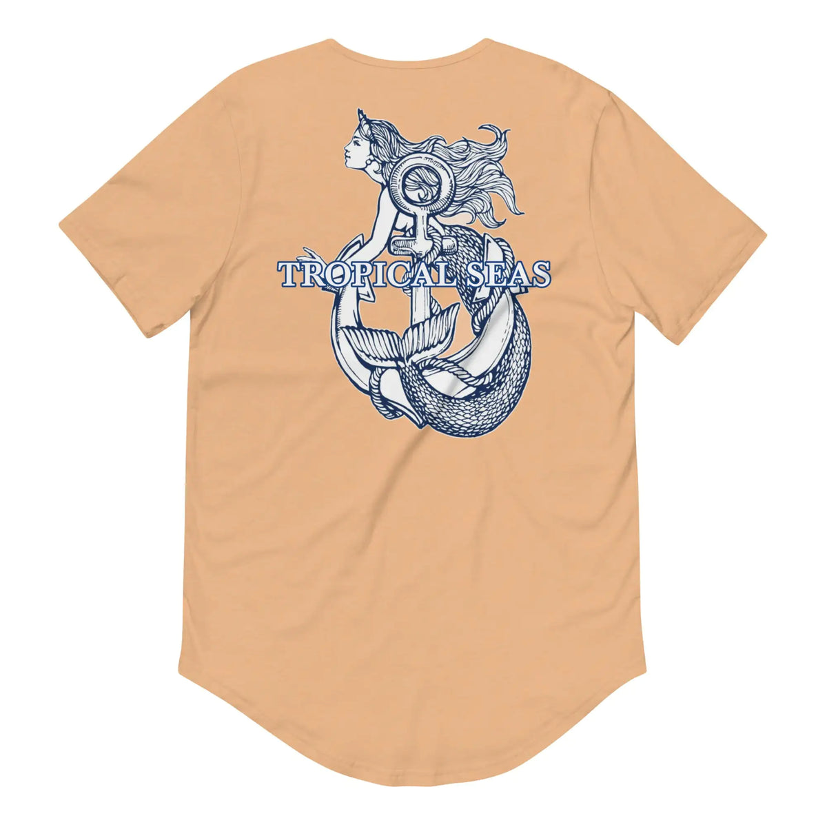 Men's Curved Hem Ancient Mermaid Anchor T-Shirt Rieworkes