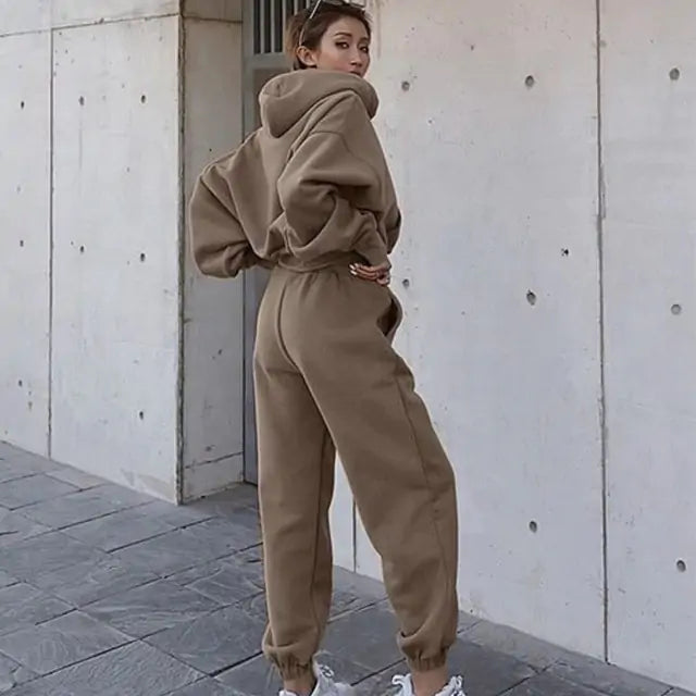 Women Warm Hoodie and Pants Set Rieworkes
