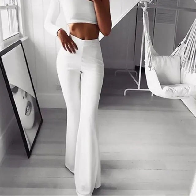 Summer Autumn Solid Elegant Palazzo Pants Rieworkes