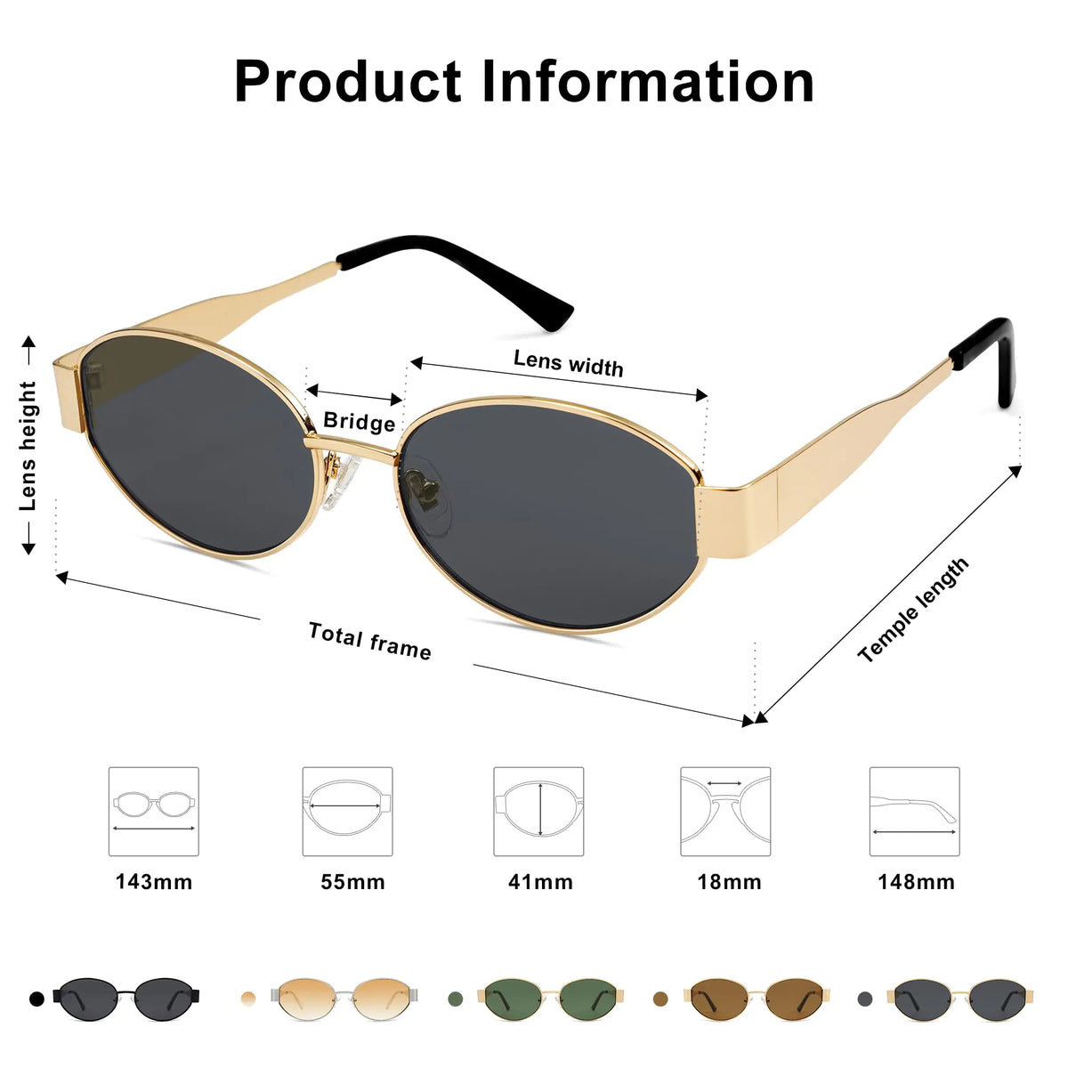 SOJOS Retro Oval Sunglasses for Women Men Trendy Sun Glasses Classic Shades UV400 Protection SJ1217 Gold/Grey Rieworkes