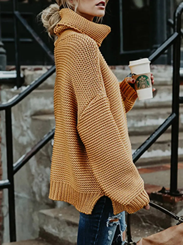 Warm Knitted Turtleneck Sweater Women Rieworkes