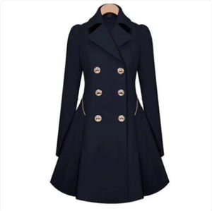 Double-Breasted Coat with Fold-Over Collar Rieworkes