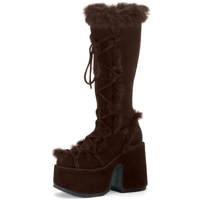 Chunky High Heeled Winter Boots Rieworkes