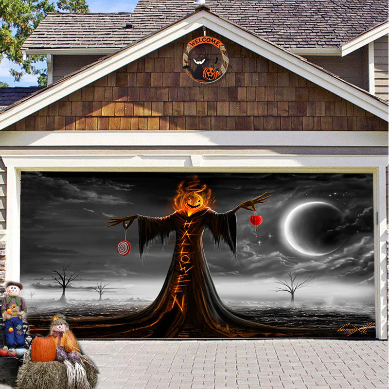Halloween Misty Forest Garage Door Banner Rieworkes