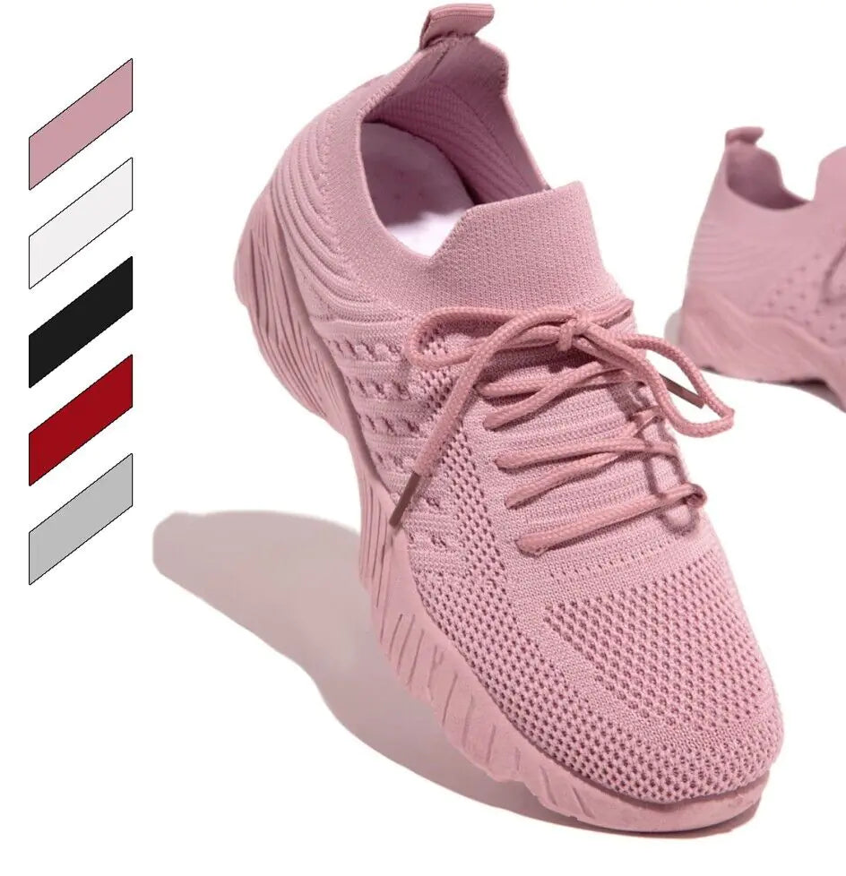 Womens Running Trainers Ladies Sneakers Slip On Walking Gym Comfy Fashion Shoes Rieworkes