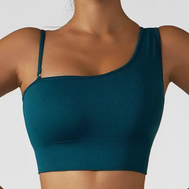 Summer Sexy Oblique Shoulder Yoga Clothes Tops Rieworkes