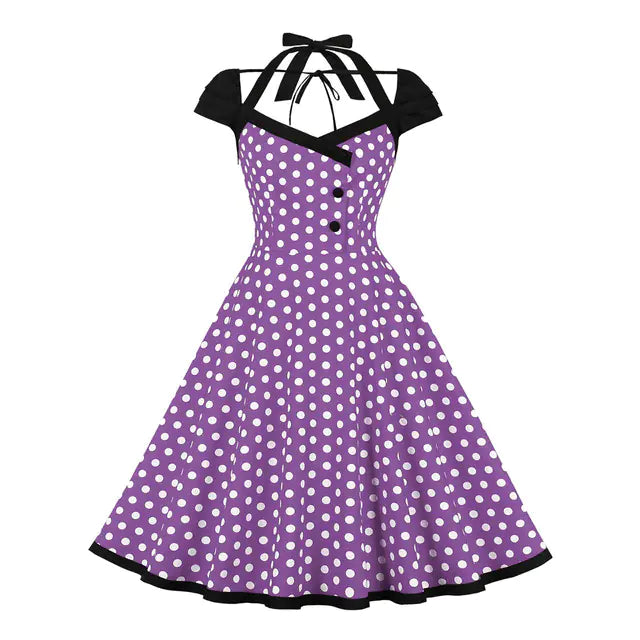 Elegant 1950s Embroidered Mesh Retro Party Dress Mimarta