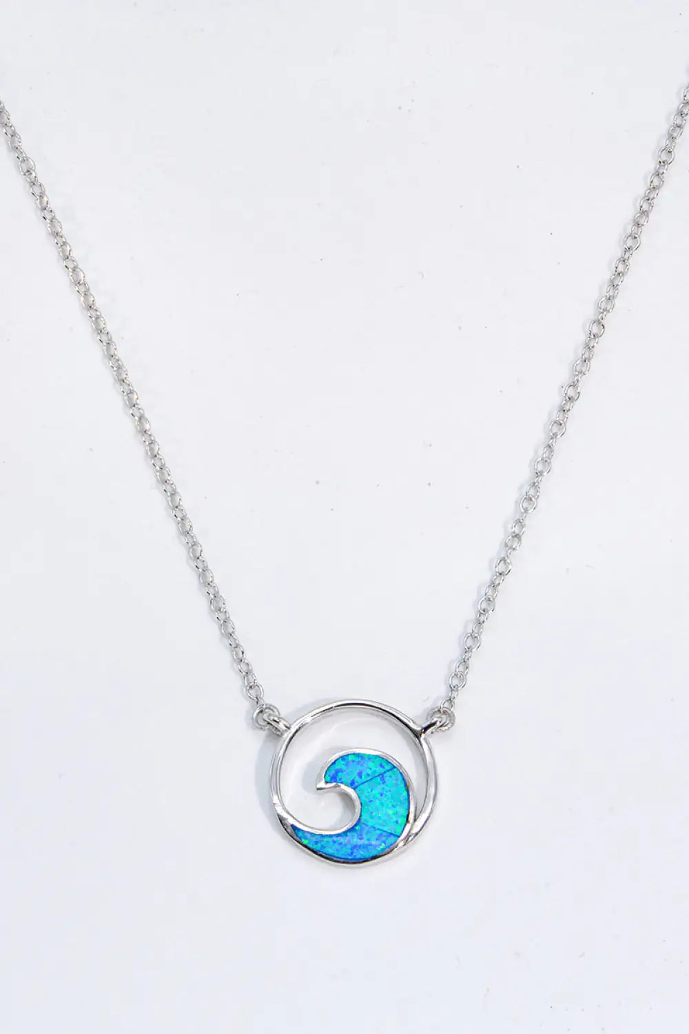 Opal Wave Pendant Necklace Rieworkes