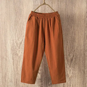 Lucyever Casual Cotton Linen Pants Women Rieworkes