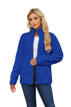 JULGIRL Womens Fleece Sherpa Jacket Full Zip Winter Warm Long Sleeve Reversible Coat Lightweight Soft With Pockets Mimarta