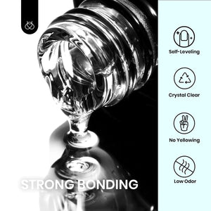 Beetles 5 in 1 Nail Glue Gel for Nail Tips and Clear Acrylic Nails Long Lasting, Curing Needed UV Extension Glue for Clear False Nail Tips and Clear Press on Nails, Nail Repair Treatment Rieworkes