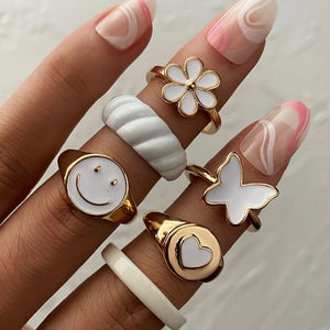 Vintage Embrace Hands Rings Set Rieworkes