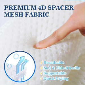 Bath Pillow Bathtub Pillow, Luxury Bath Pillows for Tub Neck and Back Support, Bath Tub Pillow Headrest with Soft 4D Mesh Fabric and Non-Slip Suction Cups, Relaxing Bath Accessories Spa Gifts Rieworkes