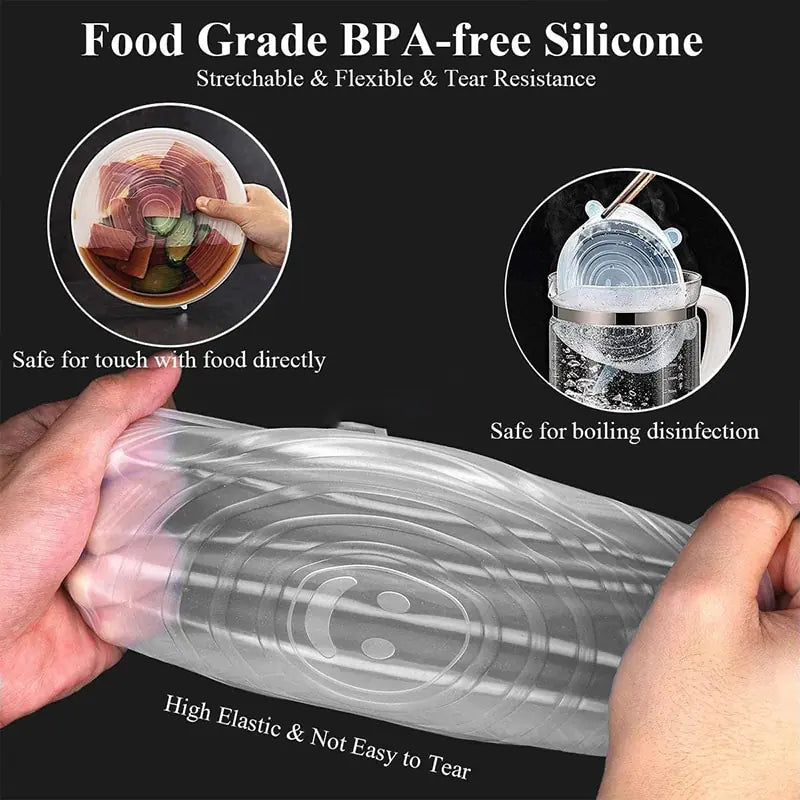 Silicone Stretch Lids Reusable Airtight Food Wrap Covers Rieworkes