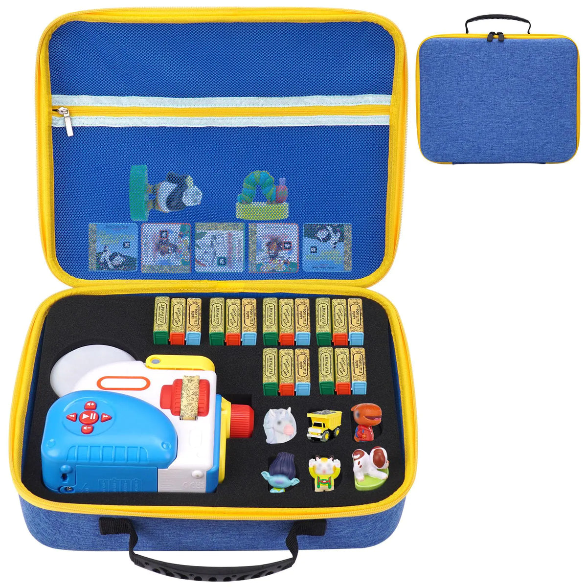 MGZNMTY Storage Case Compatible with Little Tikes Story Dream Machine Books for Kids Storybook Projector Audio Play and Character Collection Toddler Toys Gifts Travel Box (Only Case) (Blue) Mimarta