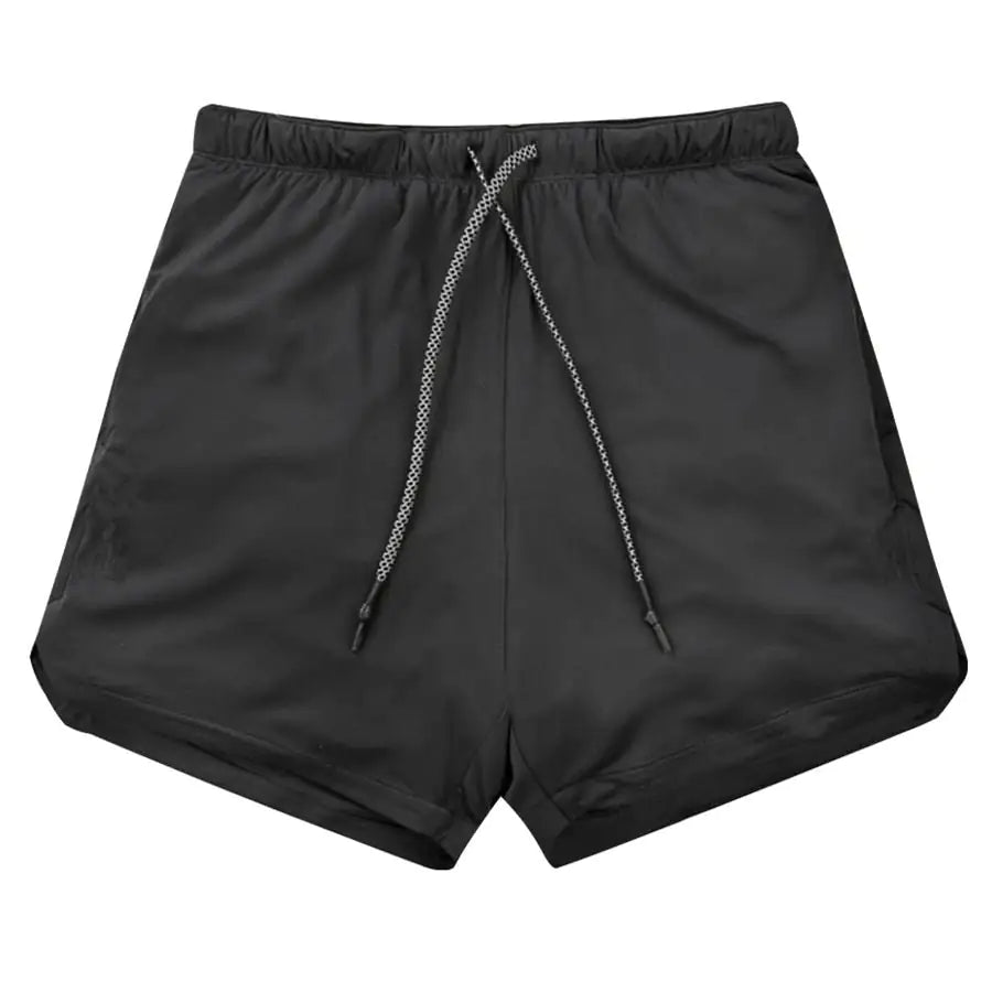 Men 2 in 1 Running Shorts Jogging Gym Fitness Rieworkes
