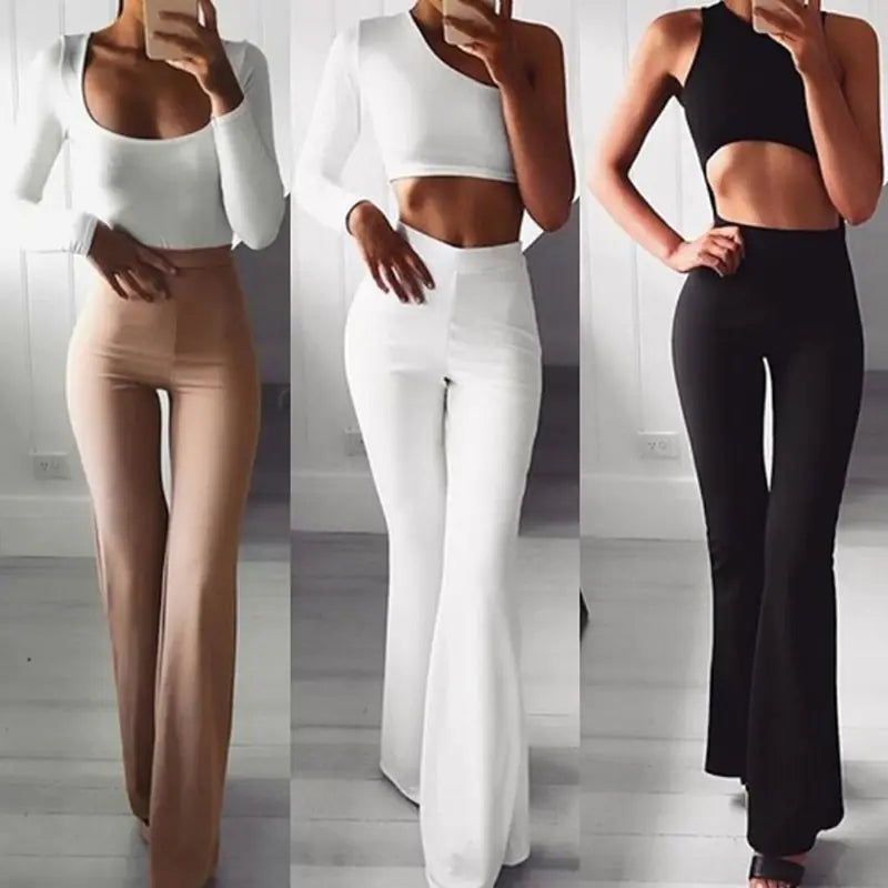 Summer Autumn Solid Elegant Palazzo Pants Rieworkes