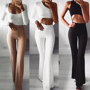 Summer Autumn Solid Elegant Palazzo Pants Rieworkes