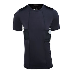 Graystone CCW Holster T-Shirt for Men- Crew Neck Compression Conceal Carry Tactical Clothing (Med Black) Mimarta