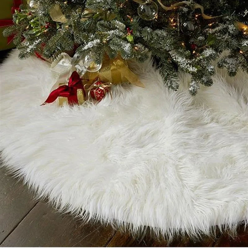Creative White Plush Christmas Tree Skirts Rieworkes
