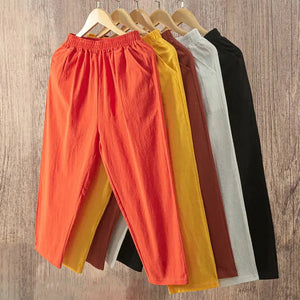 Lucyever Casual Cotton Linen Pants Women Rieworkes